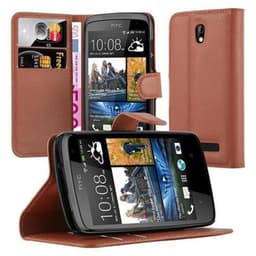 HTC Desire 500 Deksel Etui Case (brun)
