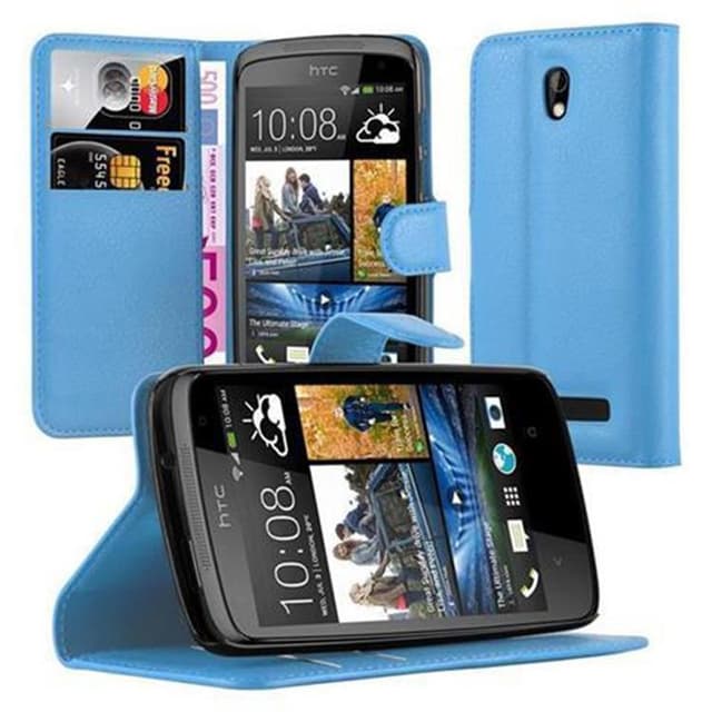 HTC Desire 500 Suojakuori Lompakkokotelo (Sininen)