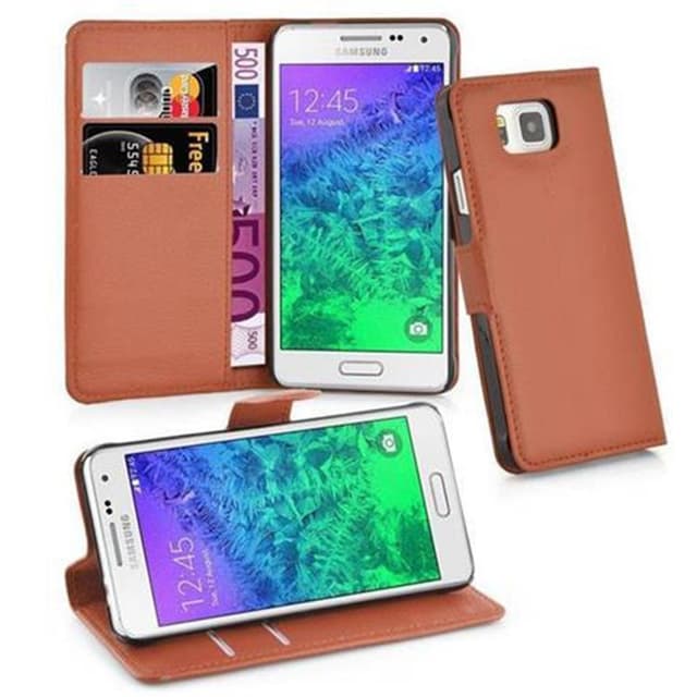 Samsung Galaxy ALPHA Plånboksfodral Skal (Brun)