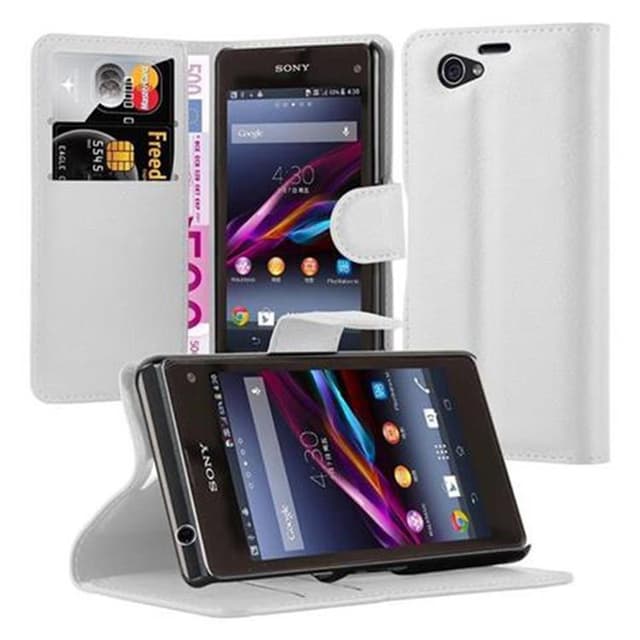 Sony Xperia Z1 COMPACT Plånboksfodral Skal (Vit)