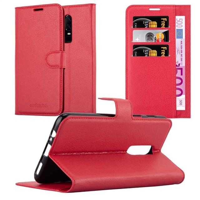 OnePlus 6 Suojakuori Lompakkokotelo (Punainen)
