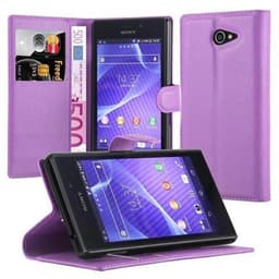 Sony Xperia M2 / M2 AQUA Deksel Etui Case (lilla)
