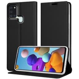 Samsung Galaxy A21s Suojakuori Lompakkokotelo (Musta)