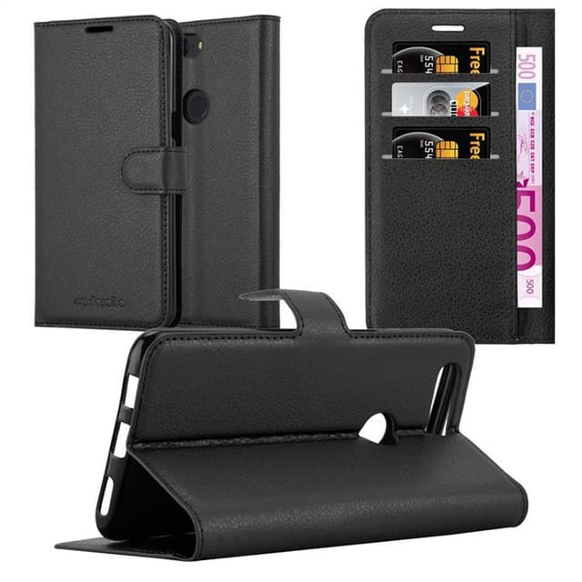 OnePlus 5T Suojakuori Lompakkokotelo (Musta)