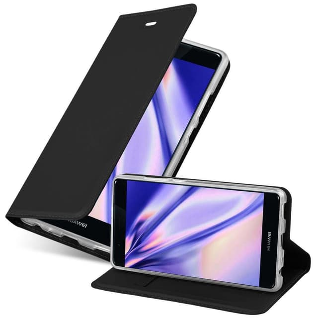 Huawei P9 Suojakuori Lompakkokotelo (Musta)