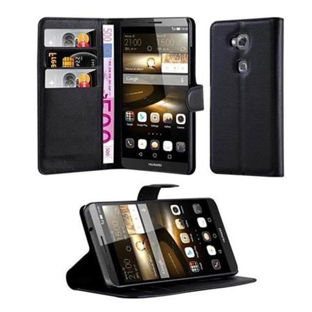 Huawei D3 MATE 7 MINI Suojakuori Lompakkokotelo (Musta)