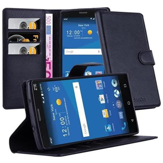 ZTE ZMAX 2 Suojakuori Lompakkokotelo (Musta)