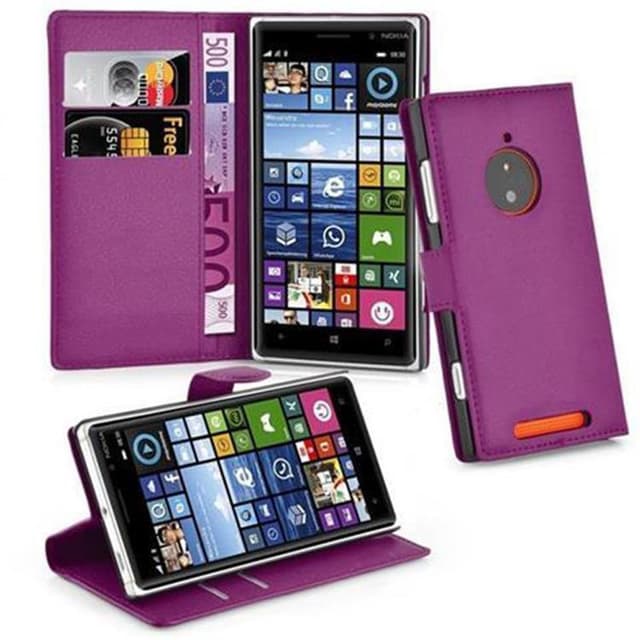 Nokia Lumia 830 Plånboksfodral Skal (Lila)