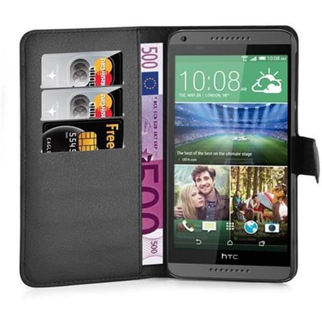 HTC Desire 820 Plånboksfodral Skal (Svart)