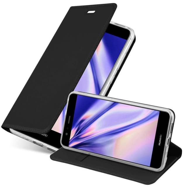 Huawei P10 LITE Suojakuori Lompakkokotelo (Musta)
