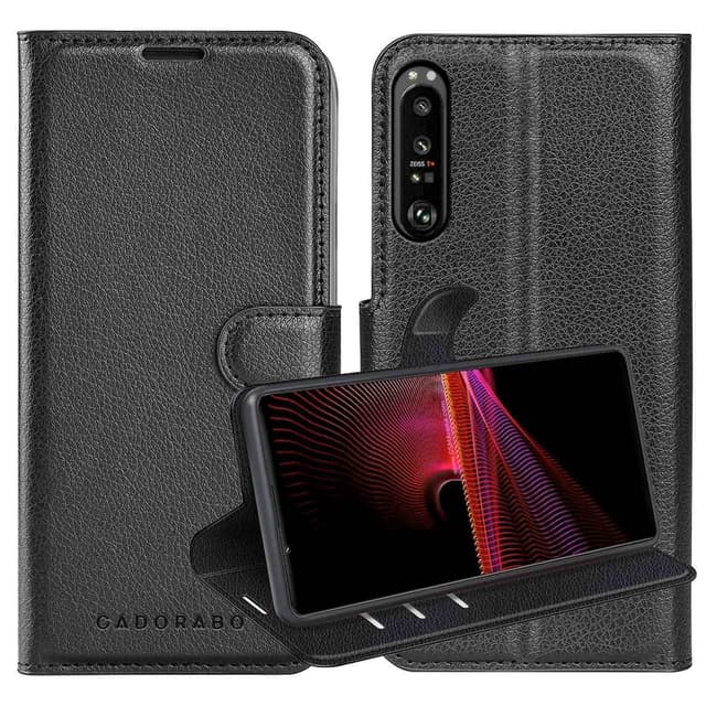 Sony Xperia 1 III Suojakuori Lompakkokotelo (Musta)