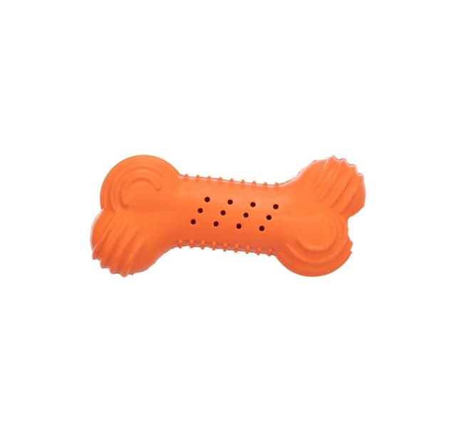Leksak för hundar Rasslande ben, naturgummi, 11 cm