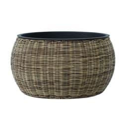 Plantekar WICKER D48xH26cm, lysebrun
