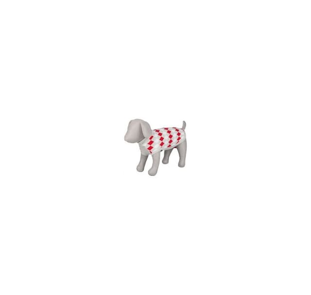 Hundkläder 'Pollino pullover' S 36cm vit/grå/röd