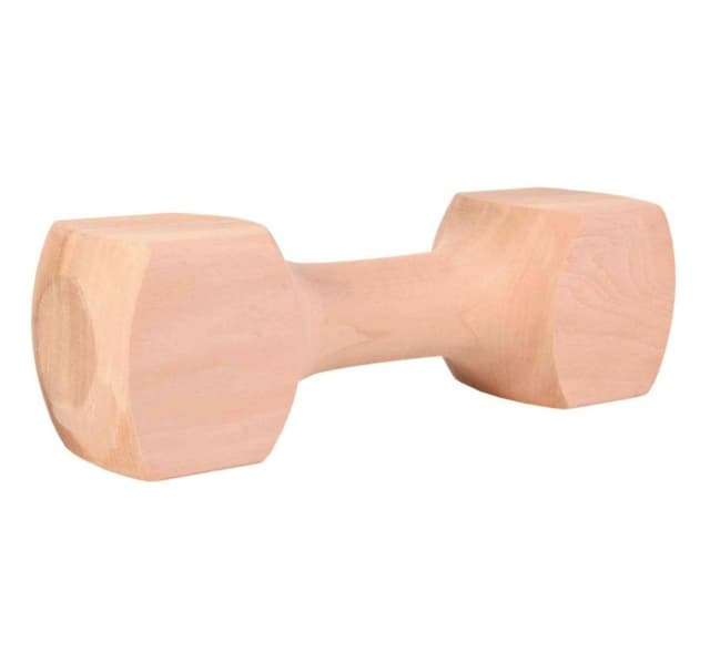 Leksak för hundar apporterande hantel i trä, kantig, ca. 650 g, Trixie