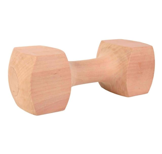Leksak för hund Apporterande hantel i trä, kantig, ca. 1 000 g