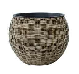 Planteringskruka WICKER D40xH32cm, ljusbrun