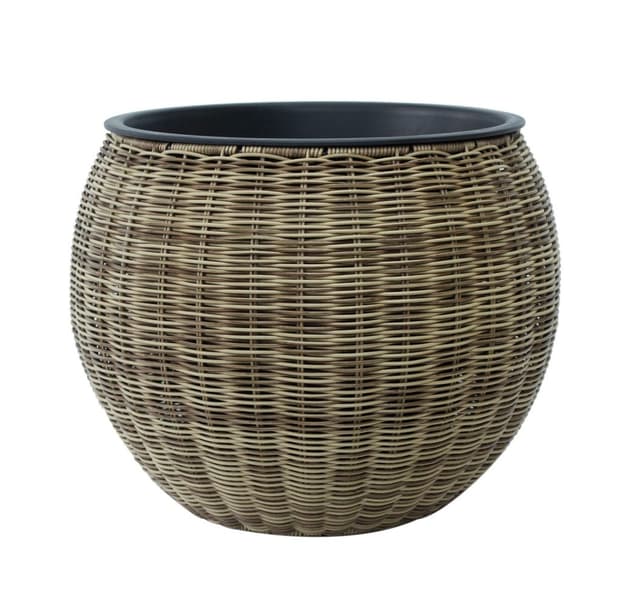Planteringskruka WICKER D40xH32cm, ljusbrun