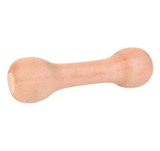 Leksak för hund Apporterande hantel i trä, rundad, ca. 250 g