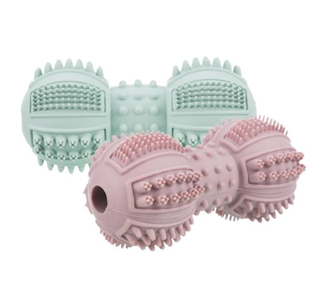Leksak för hundar DentaFun hantel 9cm gummi slumpmässig färg