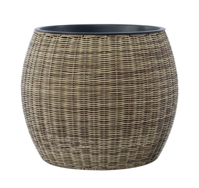 Planteringskruka WICKER D48xH40cm, ljusbrun