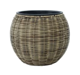 Plantekar WICKER D26xH22cm, lysebrun