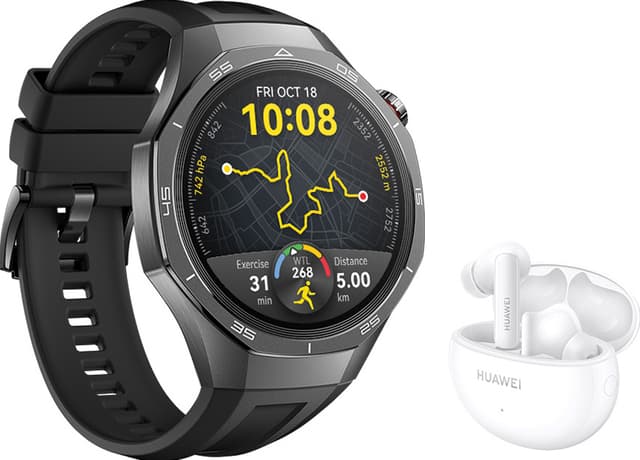 Huawei Watch GT 5 Pro sportsur 46mm (sort) + FreeBuds 5i gaveæske