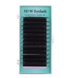 5D Faux Mink-vipper, 0,07 mm tykkelse, D-krølle, 8 mm længde