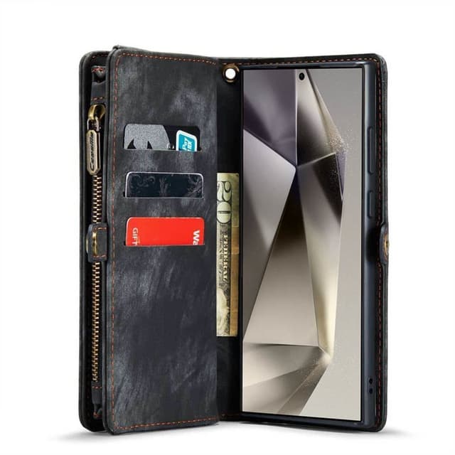 CaseMe mobilcover 008 8-kort Samsung Galaxy S24 Ultra - Sort/grå