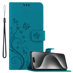 iPhone 16 PRO Plånboksfodral Skal (Blå)