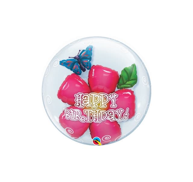 BDay Flower' dubbel bubbla ballong
