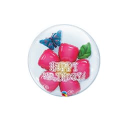 BDay Flower' dubbel bubbla ballong