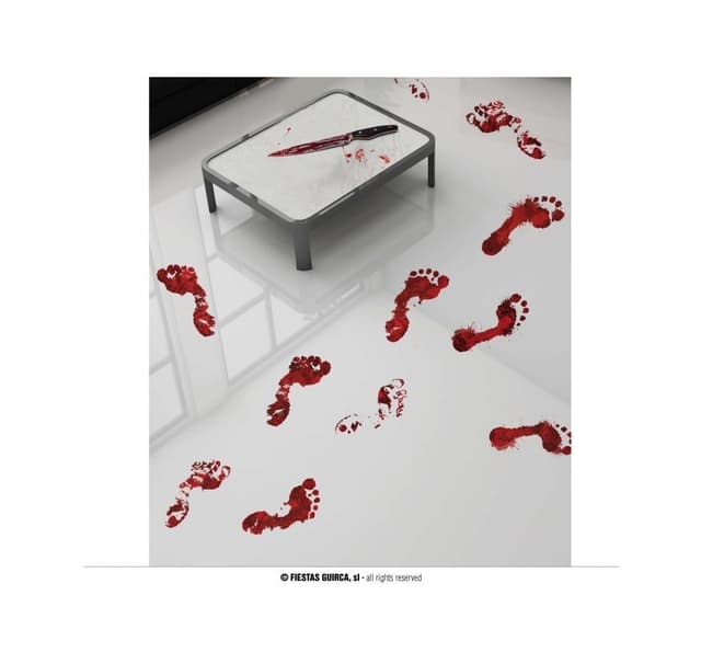 Klistermärke Halloween Blood footprints, 2 ark (25x70cm)