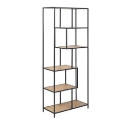 Hylla SEAFORD 77x35xH185cm, vild ek/svart