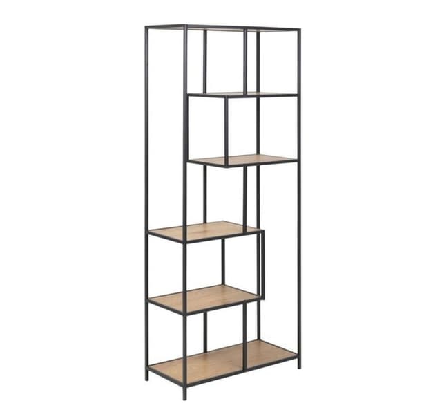 Hylla SEAFORD 77x35xH185cm, vild ek/svart