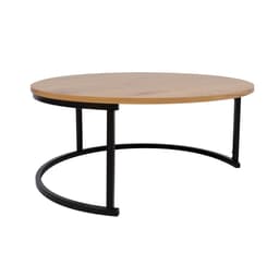 Soffbord BRITU D80xH35cm, ljust trä