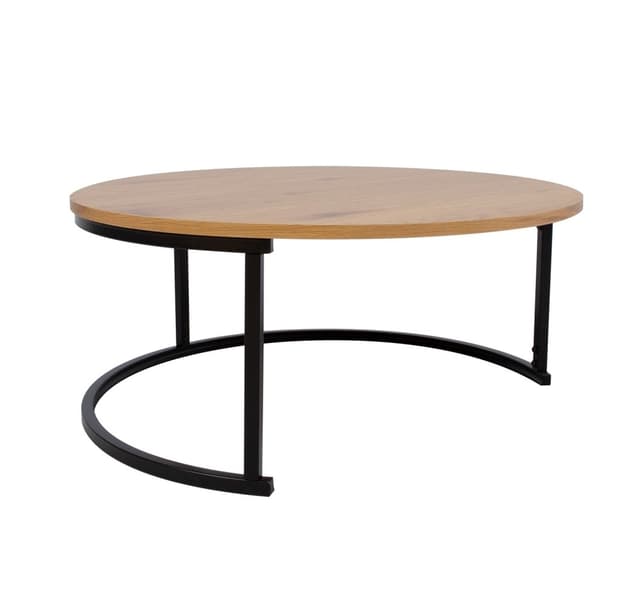 Soffbord BRITU D80xH35cm, ljust trä