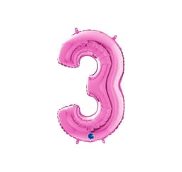Nummer ""3"" magenta