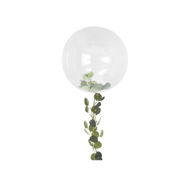 36' Bubbles ballong med gröna blad
