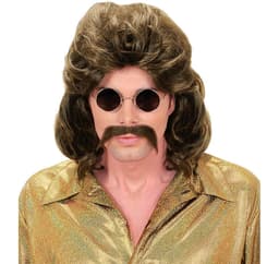 Peruk + mustasch '70s man'