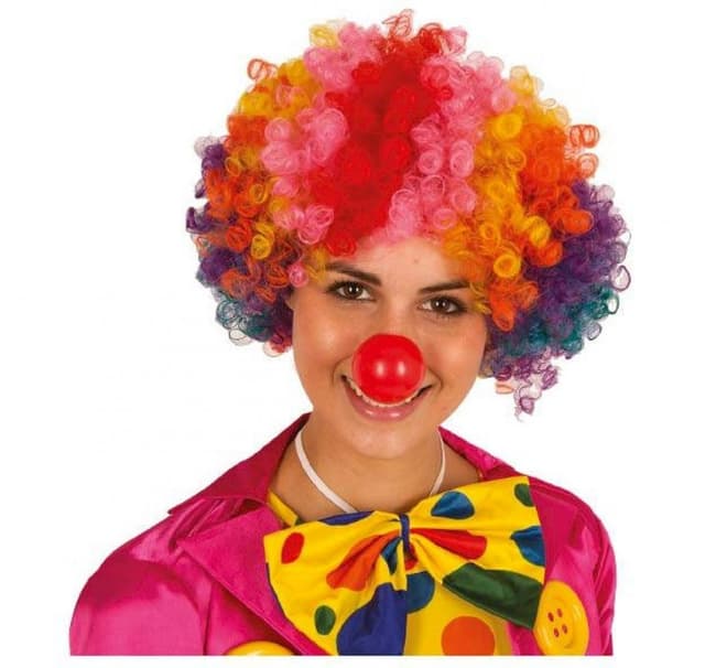 Clownperuk flerfärgad