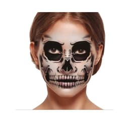 Tatuering Halloween Face Skelett 30x14cm