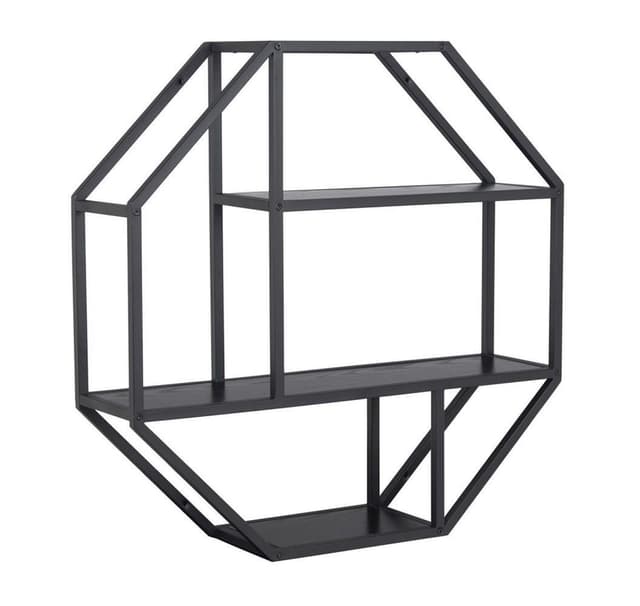 Vägghylla SEAFORD 77x22xH77cm, svart