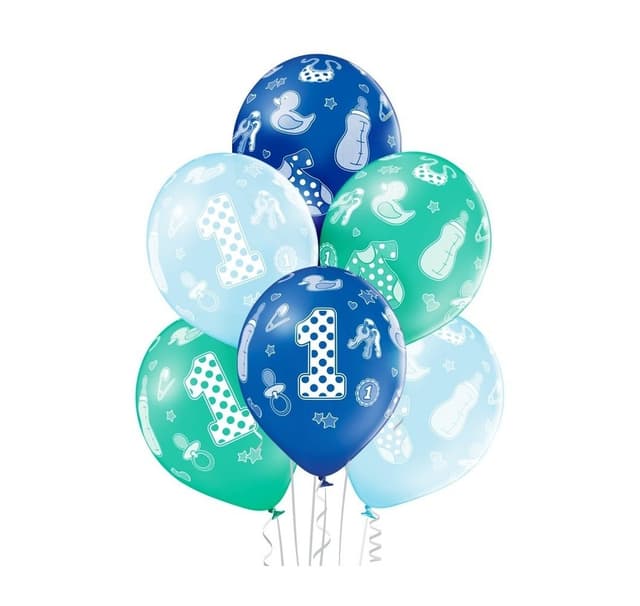 Lateksisetti ""1st Birthday Boy"" (6 kpl)