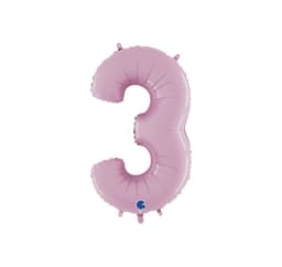 Nummer ""3"" Pastellrosa