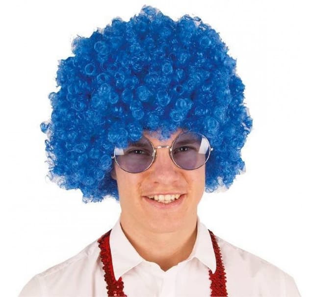 Clownperuk blå