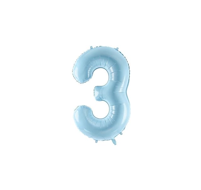 Nummer ""3"" Pastelblå