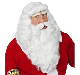 julemandssæt (paryk, skæg, overskæg)