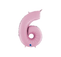 Nummer ""6"" Pastellrosa