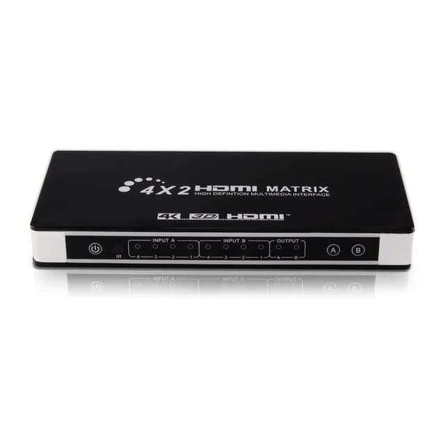 Matrisebryter HDMI 4 x 2 UHD 4K2K 3D med EDID-funksjon
